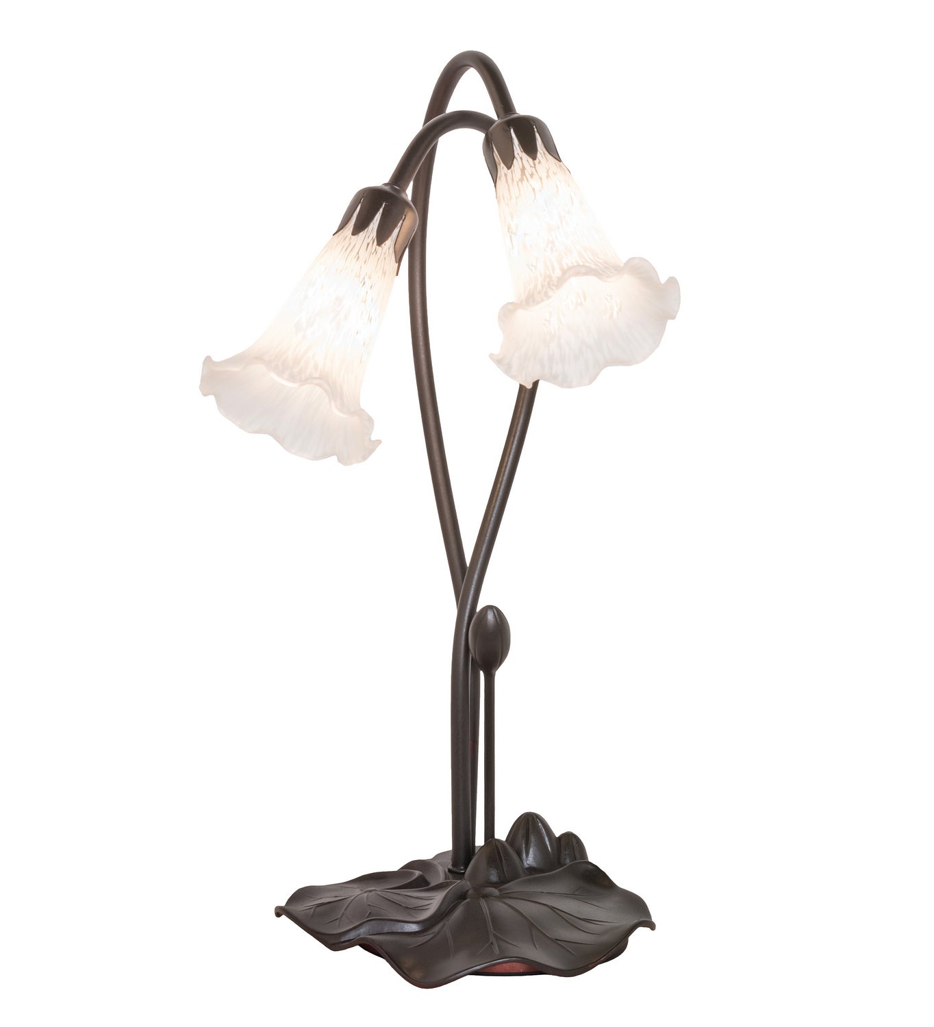 Meyda Tiffany - 14654 - Two Light Accent Lamp - White Pond Lily - Mahogany Bronze