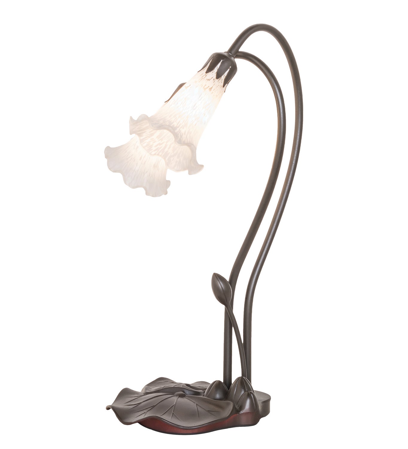 Meyda Tiffany - 14654 - Two Light Accent Lamp - White Pond Lily - Mahogany Bronze