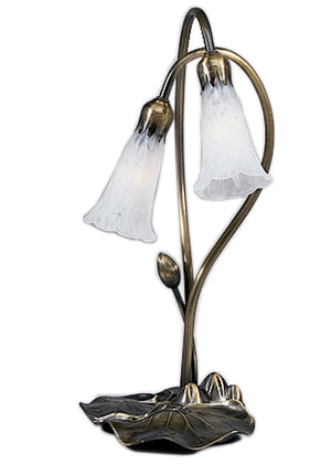 Meyda Tiffany - 14654 - Two Light Accent Lamp - White Pond Lily - Mahogany Bronze