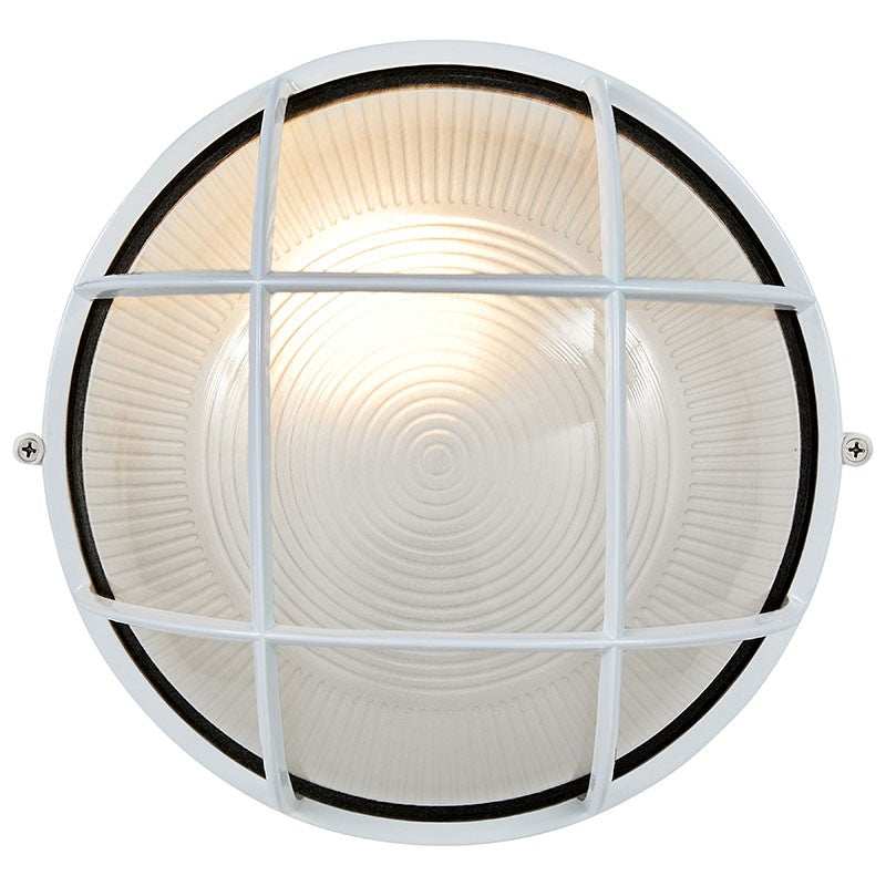 Access - 20296-WH/FST - One Light Bulkhead - Nauticus Round Dual Mount - White