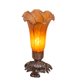 Meyda Tiffany - 11244 - One Light Accent Lamp - Amber Pond Lily - Mahogany Bronze