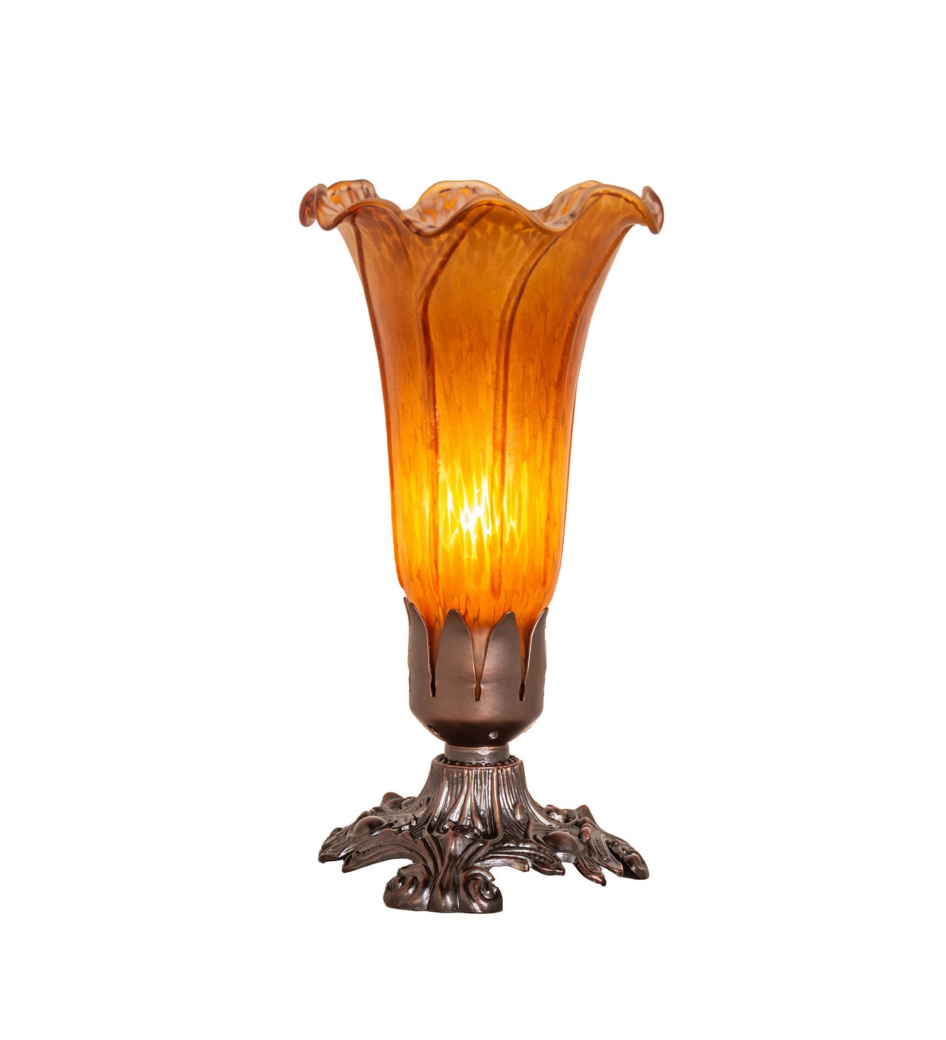 Meyda Tiffany - 11244 - One Light Accent Lamp - Amber Pond Lily - Mahogany Bronze