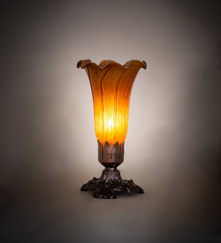 Meyda Tiffany - 11244 - One Light Accent Lamp - Amber Pond Lily - Mahogany Bronze