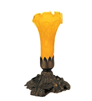 Meyda Tiffany - 11244 - One Light Accent Lamp - Amber Pond Lily - Mahogany Bronze