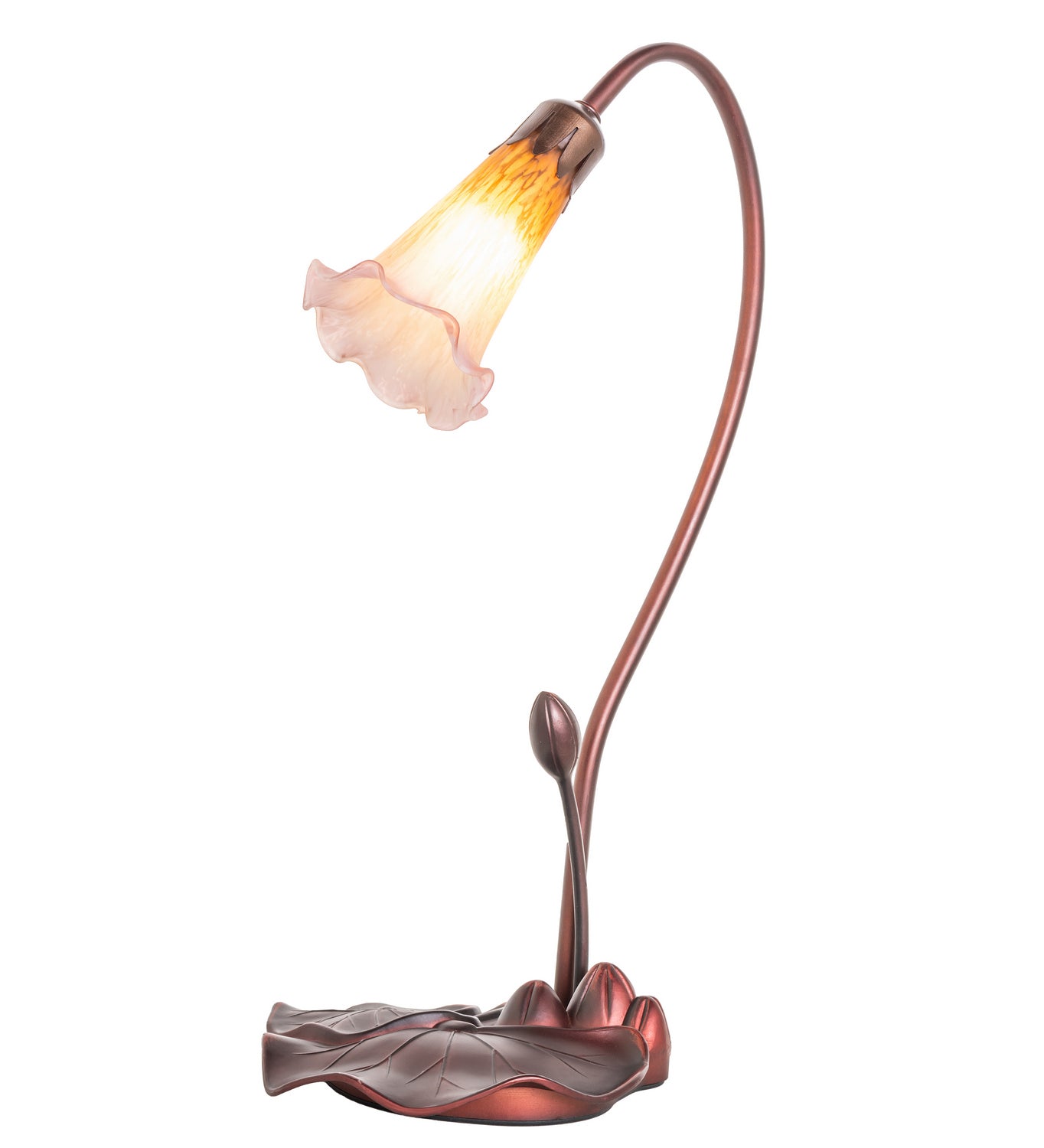 Meyda Tiffany - 12460 - One Light Accent Lamp - Amber/Purple Pond Lily - Mahogany Bronze