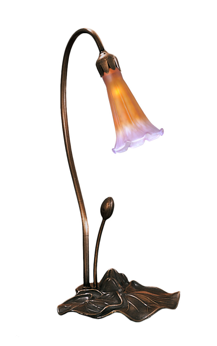 Meyda Tiffany - 12460 - One Light Accent Lamp - Amber/Purple Pond Lily - Mahogany Bronze