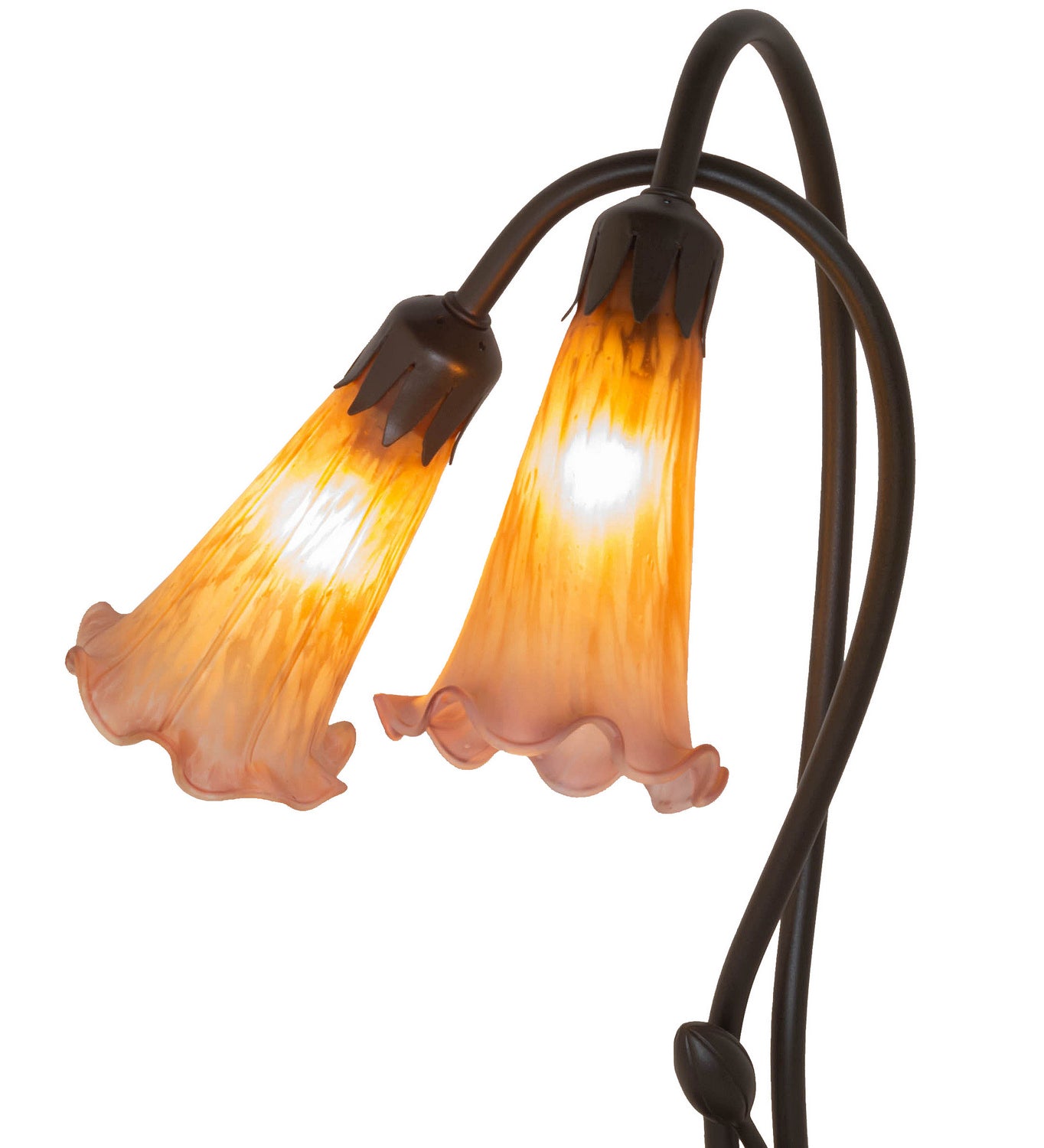 Meyda Tiffany - 13008 - Two Light Accent Lamp - Amber/Purple Pond Lily - Mahogany Bronze