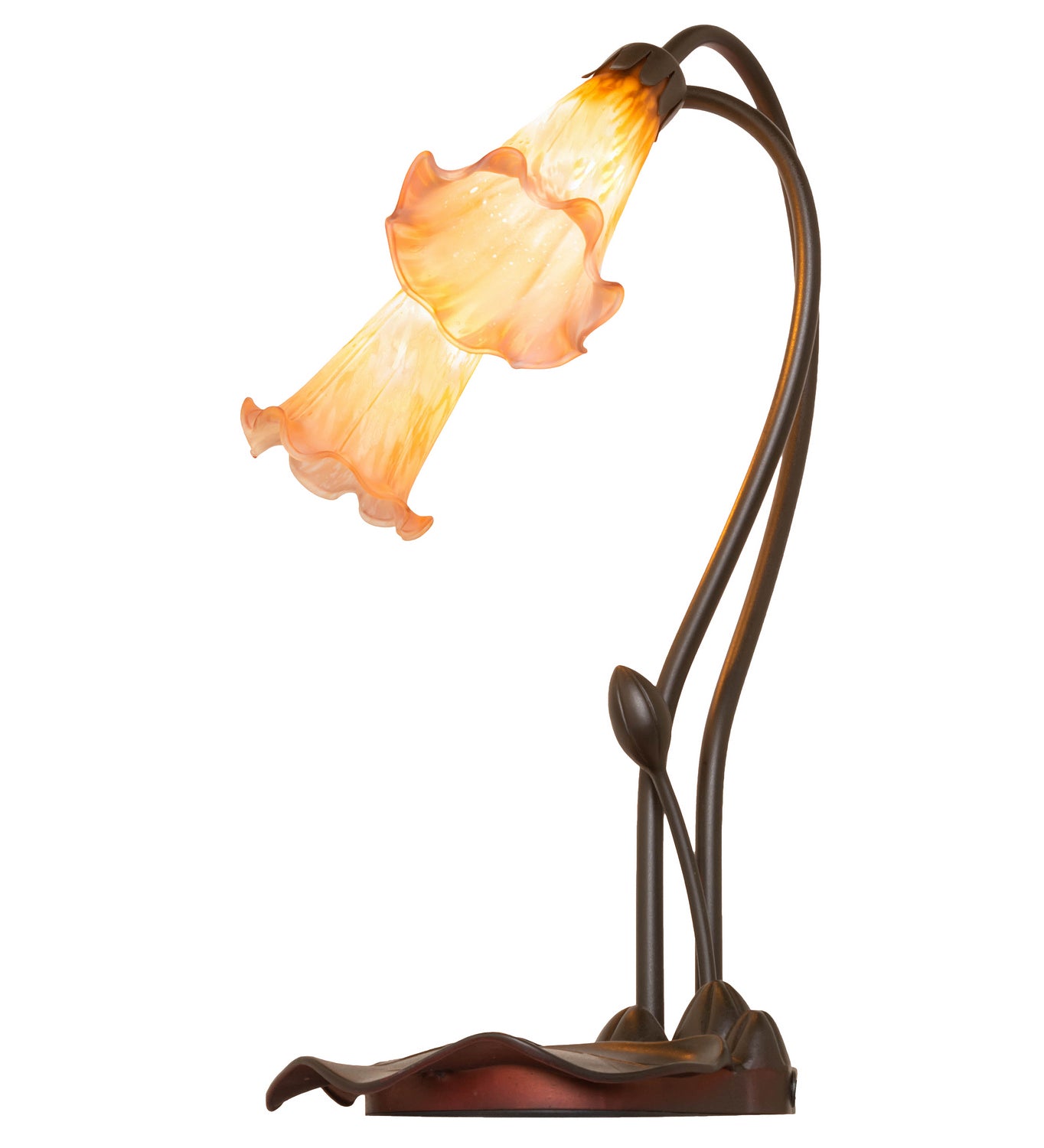 Meyda Tiffany - 13008 - Two Light Accent Lamp - Amber/Purple Pond Lily - Mahogany Bronze