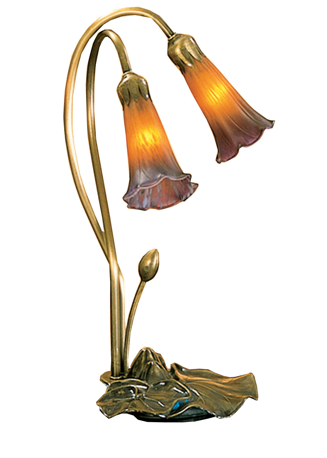 Meyda Tiffany - 13008 - Two Light Accent Lamp - Amber/Purple Pond Lily - Mahogany Bronze