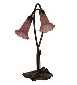 Meyda Tiffany - 13209 - Two Light Accent Lamp - Lavender Pond Lily - Mahogany Bronze