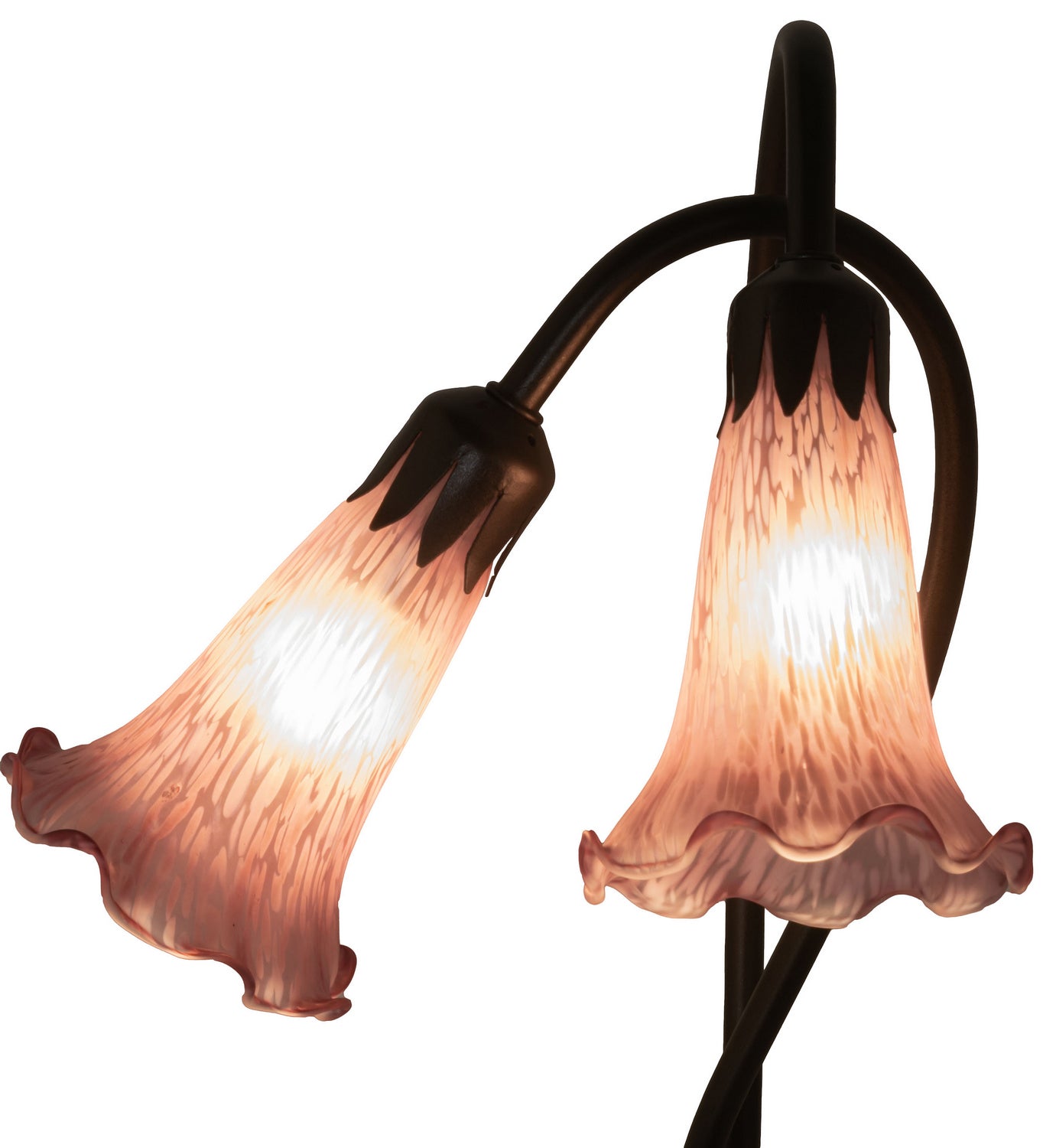 Meyda Tiffany - 13209 - Two Light Accent Lamp - Lavender Pond Lily - Mahogany Bronze