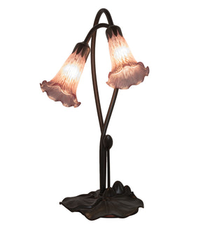 Meyda Tiffany - 13209 - Two Light Accent Lamp - Lavender Pond Lily - Mahogany Bronze