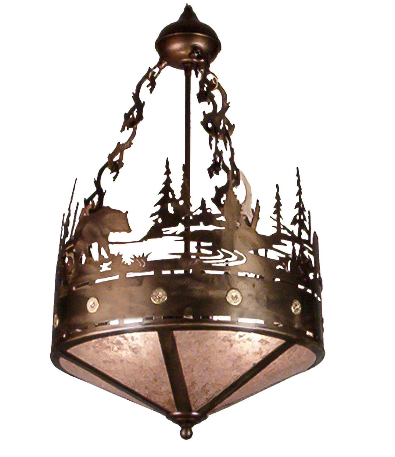 Meyda Tiffany - 13337 - Two Light Pendant - Bear Creek - Antique Copper