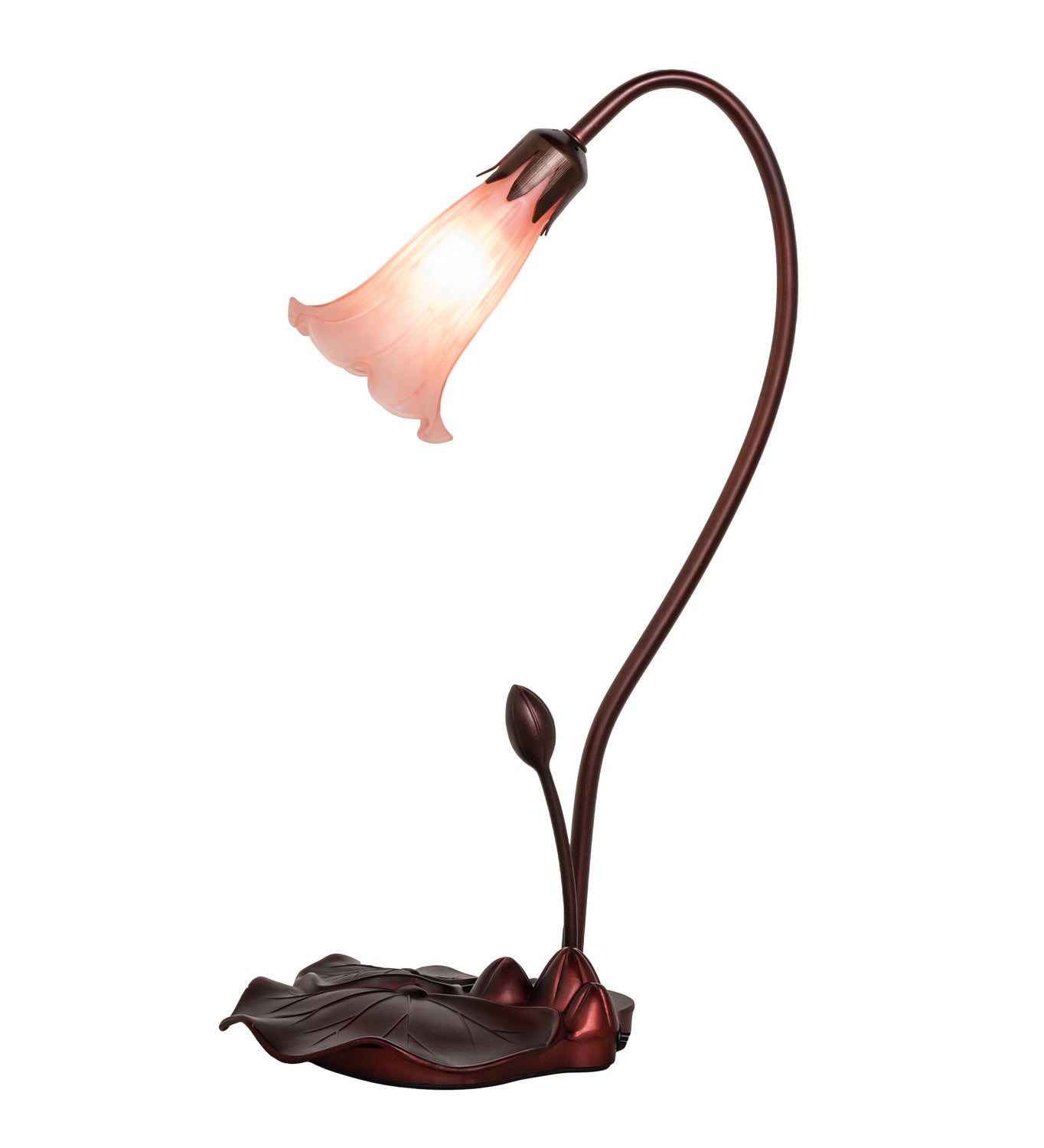 Meyda Tiffany - 13447 - One Light Accent Lamp - Pink Pond Lily - Mahogany Bronze