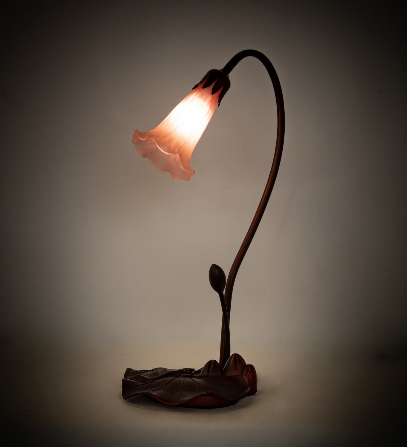 Meyda Tiffany - 13447 - One Light Accent Lamp - Pink Pond Lily - Mahogany Bronze