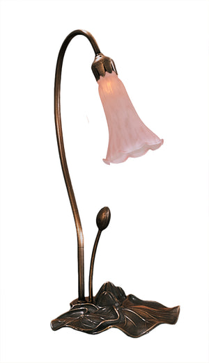 Meyda Tiffany - 13447 - One Light Accent Lamp - Pink Pond Lily - Mahogany Bronze