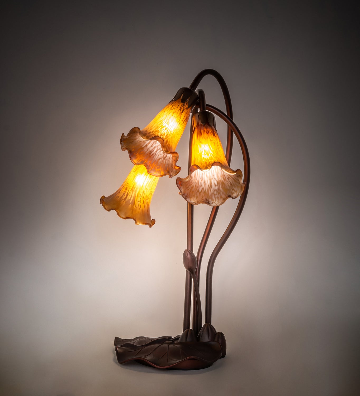 Meyda Tiffany - 13636 - Three Light Accent Lamp - Amber - Mahogany Bronze