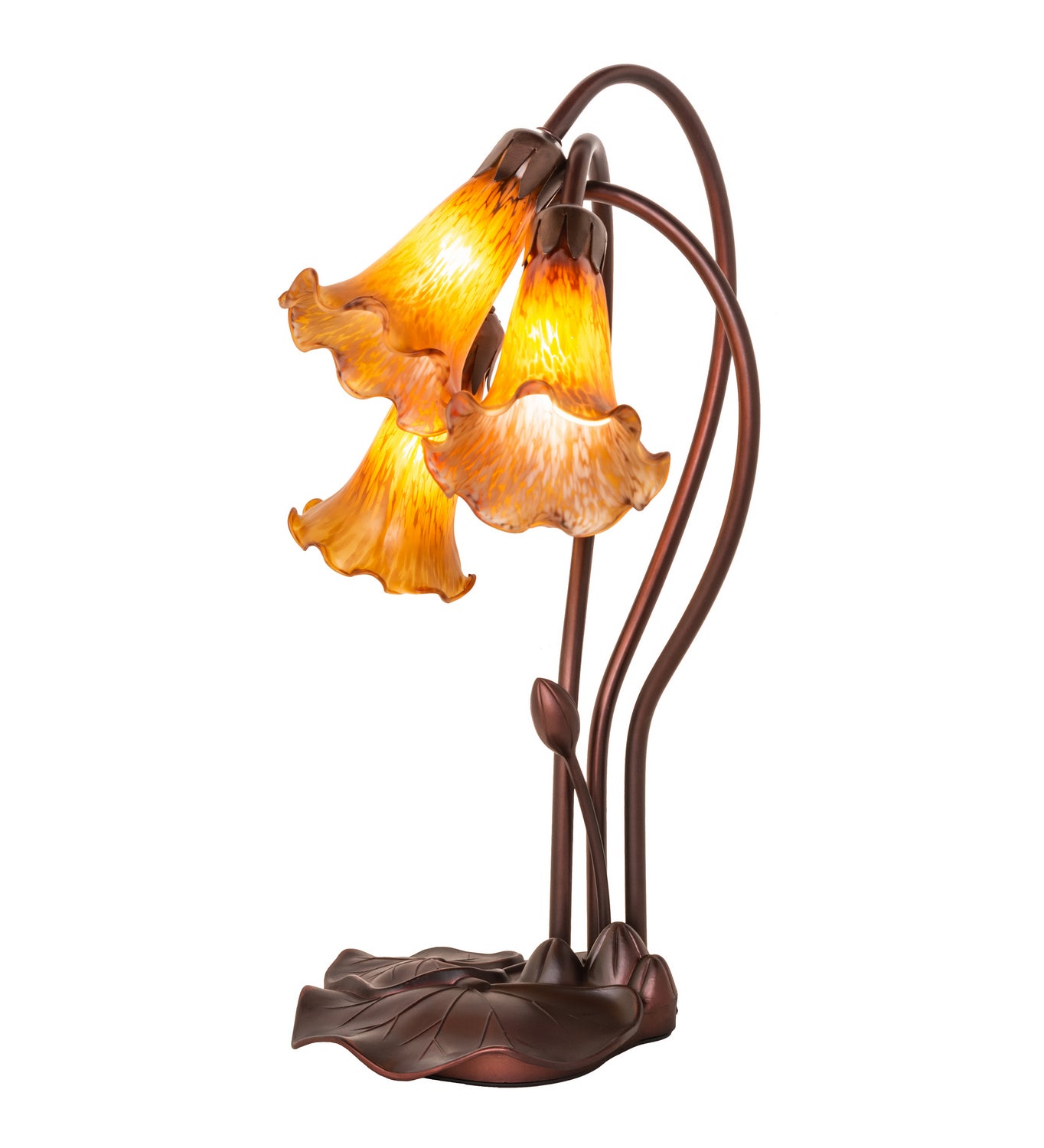 Meyda Tiffany - 13636 - Three Light Accent Lamp - Amber - Mahogany Bronze