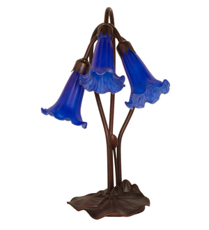 Meyda Tiffany - 13746 - Three Light Accent Lamp - Blue - Mahogany Bronze