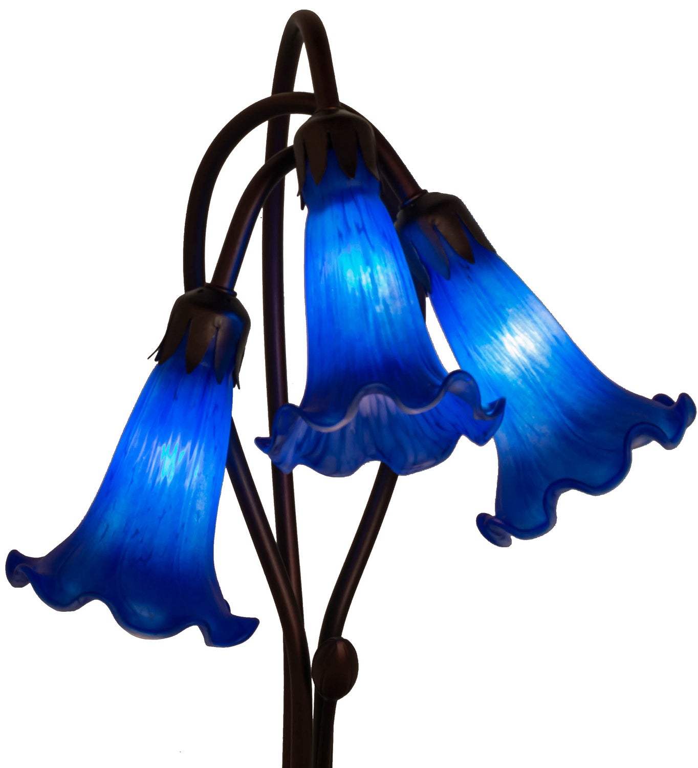 Meyda Tiffany - 13746 - Three Light Accent Lamp - Blue - Mahogany Bronze