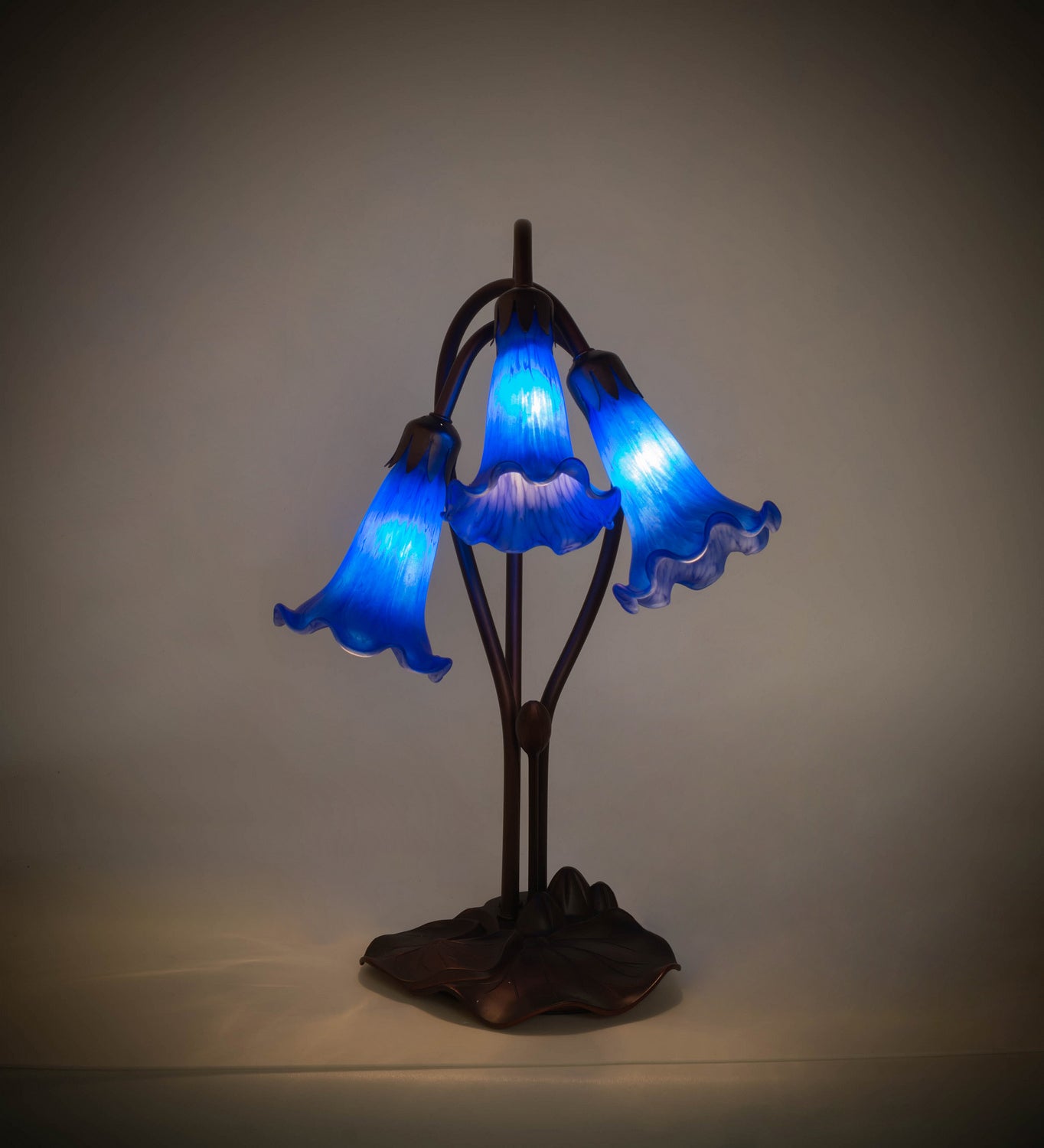 Meyda Tiffany - 13746 - Three Light Accent Lamp - Blue - Mahogany Bronze