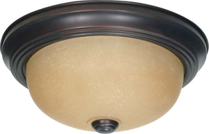 Nuvo Lighting - 60-1255 - Two Light Flush Mount - Mahogany Bronze / Champagne