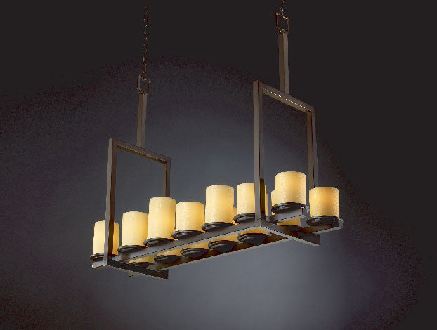 Justice Designs - CNDL-8764-10-AMBR-DBRZ - 14 Light Chandelier - CandleAria - Dark Bronze