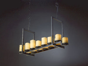 Justice Designs - CNDL-8764-14-AMBR-MBLK - 14 Light Chandelier - CandleAria - Matte Black