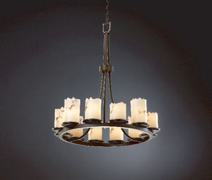 Justice Designs - FAL-8763-12-DBRZ - 12 Light Chandelier - LumenAria - Dark Bronze