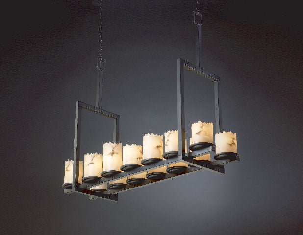 Justice Designs - FAL-8764-12-MBLK - 14 Light Chandelier - LumenAria - Matte Black