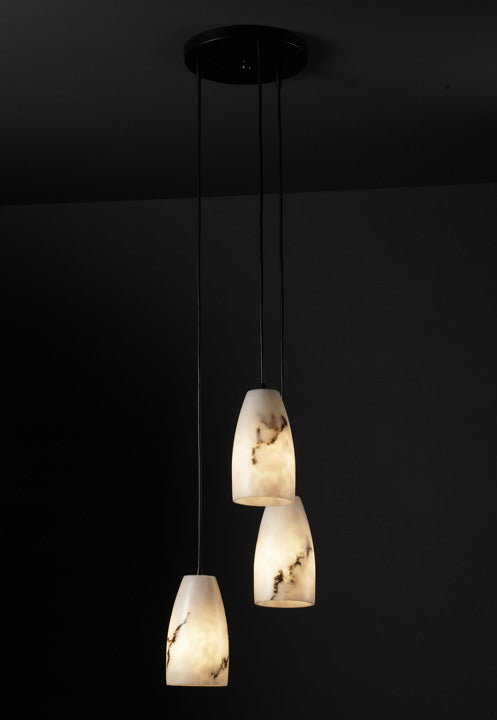 Justice Designs - FAL-8864-28-MBLK - Three Light Pendant - LumenAria - Matte Black