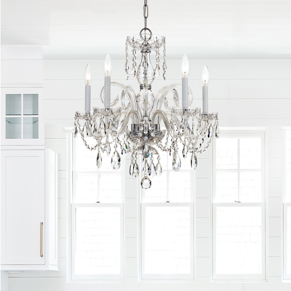 Crystorama - 1005-CH-CL-SAQ - Five Light Chandelier - Traditional Crystal - Polished Chrome