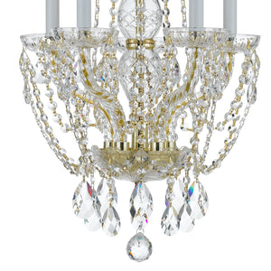 Crystorama - 1129-PB-CL-MWP - Five Light Mini Chandelier - Traditional Crystal - Polished Brass