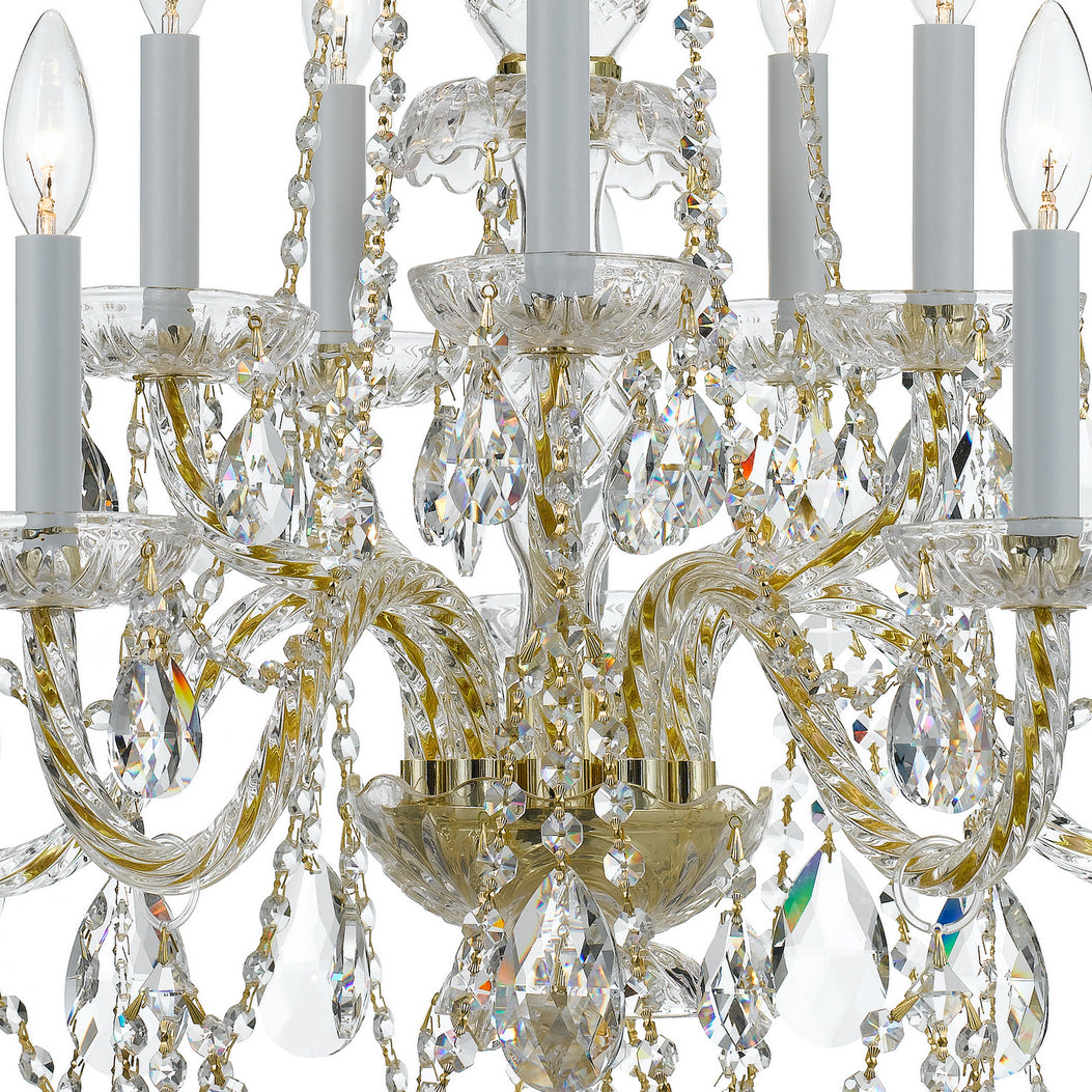 Crystorama - 1130-PB-CL-S - Ten Light Chandelier - Traditional Crystal - Polished Brass