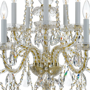 Crystorama - 1130-PB-CL-S - Ten Light Chandelier - Traditional Crystal - Polished Brass