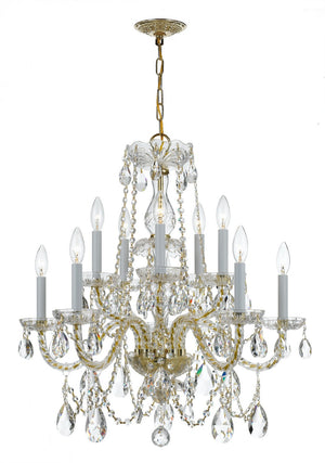 Crystorama - 1130-PB-CL-S - Ten Light Chandelier - Traditional Crystal - Polished Brass