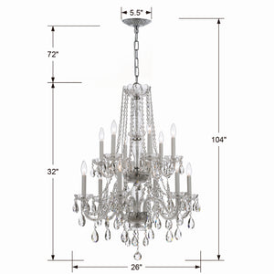 Crystorama - 1137-CH-CL-S - 12 Light Chandelier - Traditional Crystal - Polished Chrome