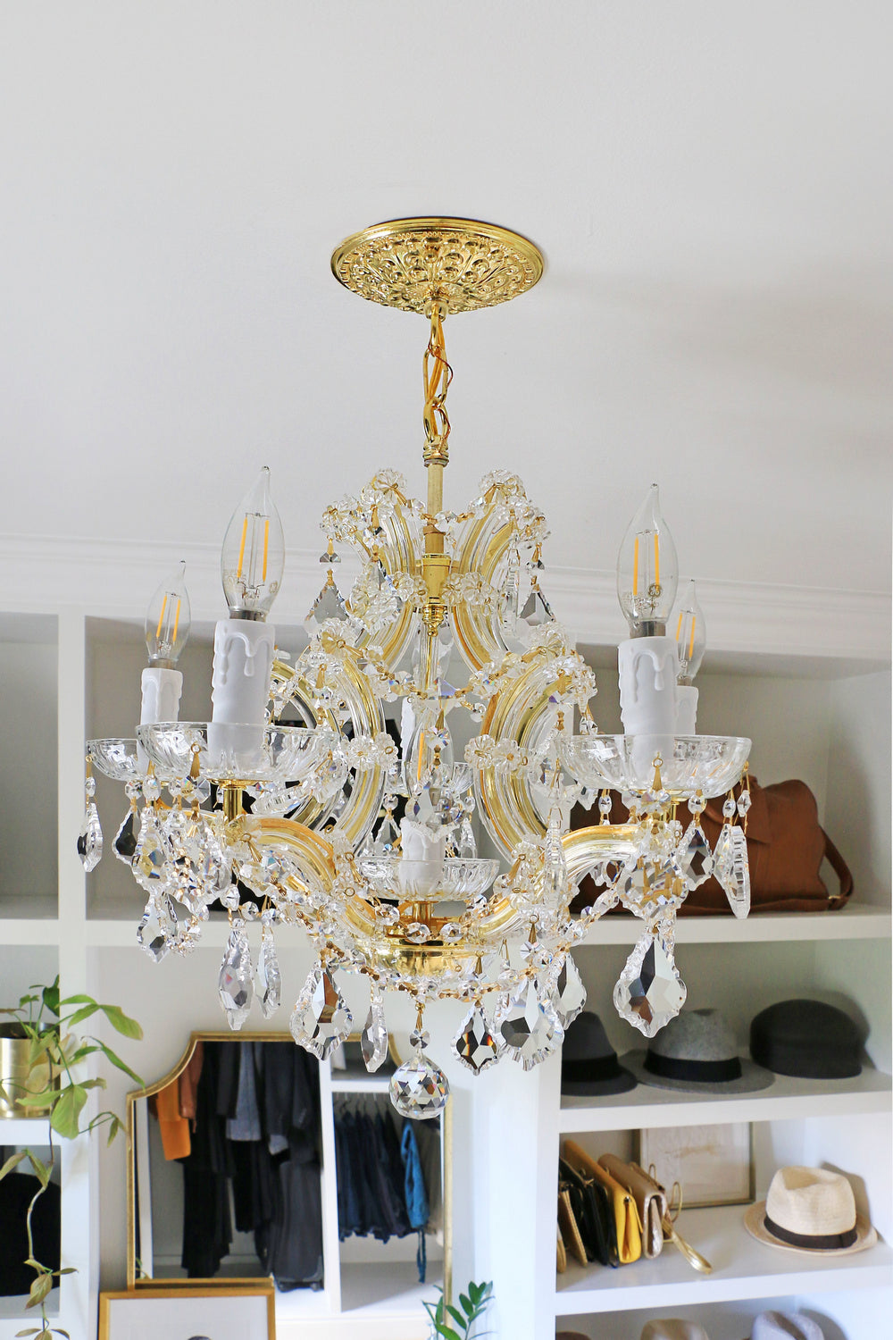 Crystorama - 4405-GD-CL-S - Six Light Mini Chandelier - Maria Theresa - Gold