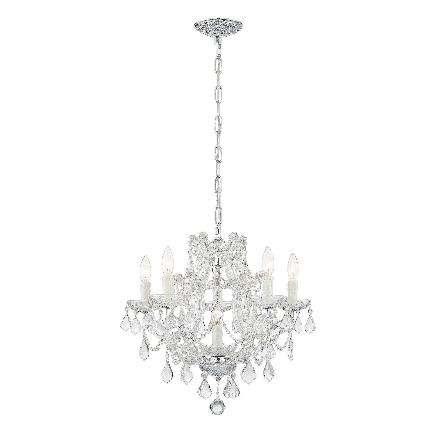 Crystorama - 4405-CH-CL-SAQ - Six Light Mini Chandelier - Maria Theresa - Polished Chrome