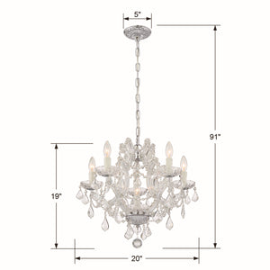 Crystorama - 4405-CH-CL-SAQ - Six Light Mini Chandelier - Maria Theresa - Polished Chrome