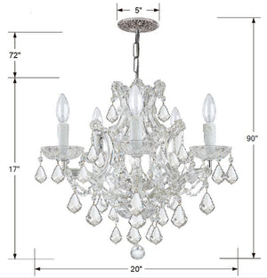 Crystorama - 4405-CH-CL-SAQ - Six Light Mini Chandelier - Maria Theresa - Polished Chrome