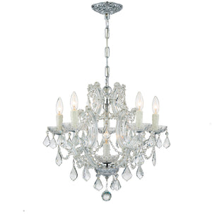 Crystorama - 4405-CH-CL-SAQ - Six Light Mini Chandelier - Maria Theresa - Polished Chrome