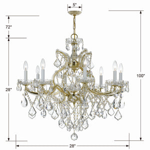 Crystorama - 4409-GD-CL-S - Nine Light Chandelier - Maria Theresa - Gold