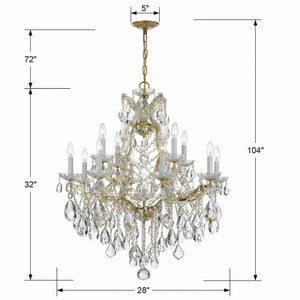 Crystorama - 4413-GD-CL-S - 13 Light Chandelier - Maria Theresa - Gold