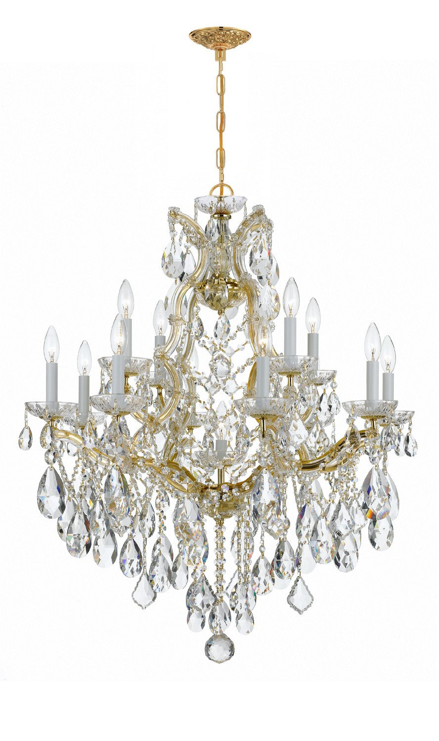 Crystorama - 4413-GD-CL-S - 13 Light Chandelier - Maria Theresa - Gold