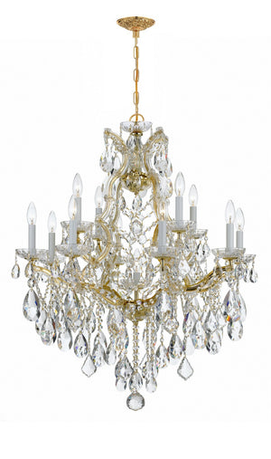 Crystorama - 4413-GD-CL-SAQ - 13 Light Chandelier - Maria Theresa - Gold