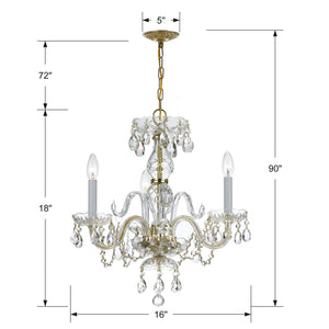 Crystorama - 5044-PB-CL-S - Three Light Mini Chandelier - Traditional Crystal - Polished Brass