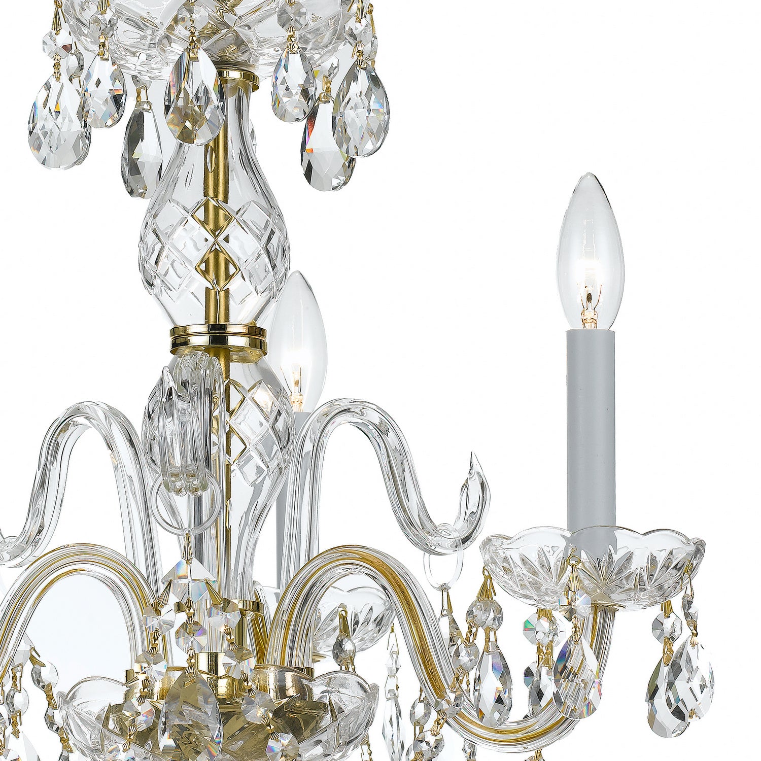 Crystorama - 5044-PB-CL-SAQ - Three Light Mini Chandelier - Traditional Crystal - Polished Brass