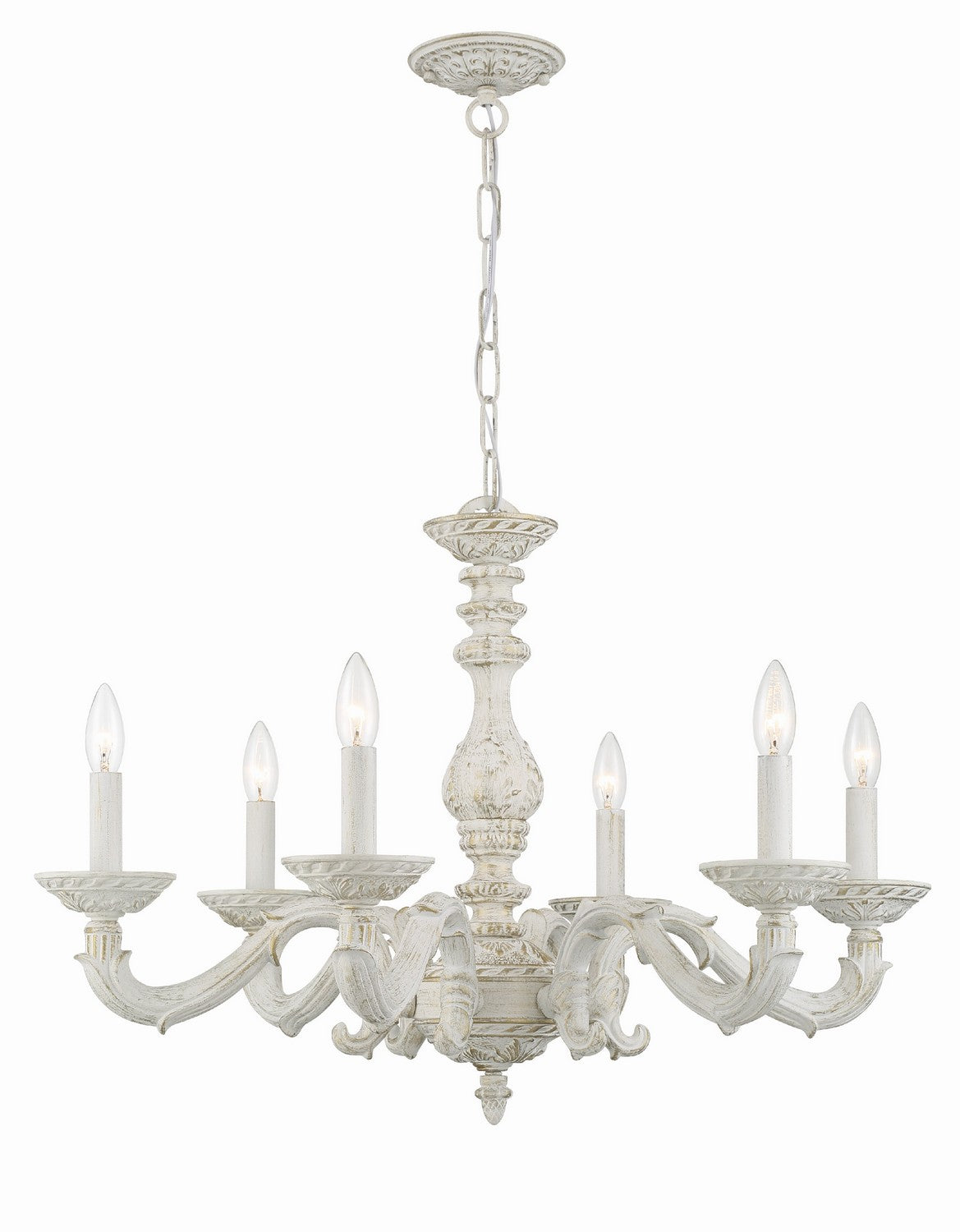 Crystorama - 5126-AW - Six Light Chandelier - Paris Market - Antique White