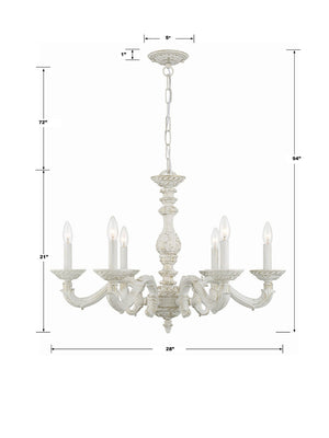 Crystorama - 5126-AW - Six Light Chandelier - Paris Market - Antique White